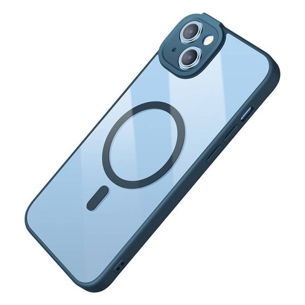Baseus Frame Transparent Magnetic Case and Tempered Glass set for iPhone 14 Plus (blue) - Image 6