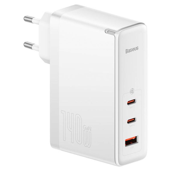 Wall charger Baseus GaN5 Pro 2xUSB-C + USB, 140W (white) — изображение 2