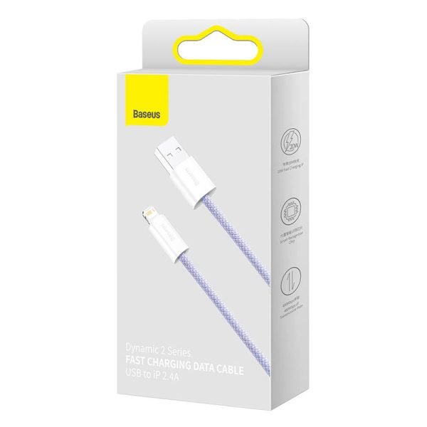USB cable for Lightning Baseus Dynamic 2 Series, 2.4A, 2m (purple) - Image 4