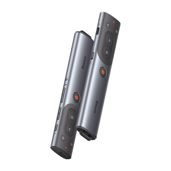Baseus Orange Dot Multifunctional remote control for presentation, with a red laser pointer - gray - Image 5