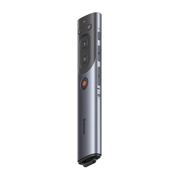 Baseus Orange Dot Multifunctional remote control for presentation, with a red laser pointer - gray - Image 6