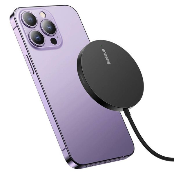 Magnetic Wireless Charger Baseus Simple Mini3 15W (Black) - Image 4