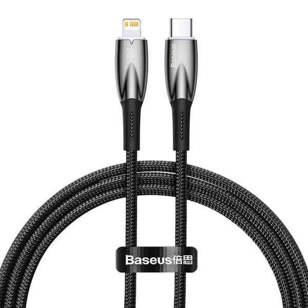 USB-C cable for Lightning Baseus Glimmer Series, 20W, 1m (Black) - Image 2