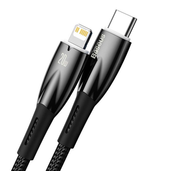USB-C cable for Lightning Baseus Glimmer Series, 20W, 1m (Black) - Image 4