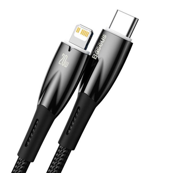 USB-C cable for Lightning Baseus Glimmer Series, 20W, 2m (Black) - Image 3