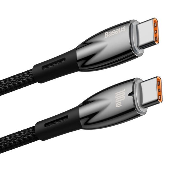 USB-C cable for USB-C Baseus Glimmer Series, 100W, 1m (Black) - Image 4