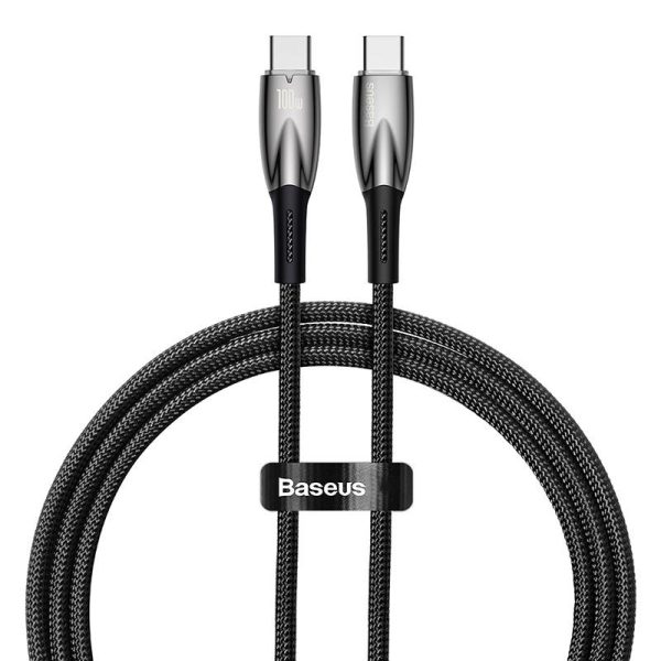 USB-C cable for USB-C Baseus Glimmer Series, 100W, 1m (Black) - Image 2