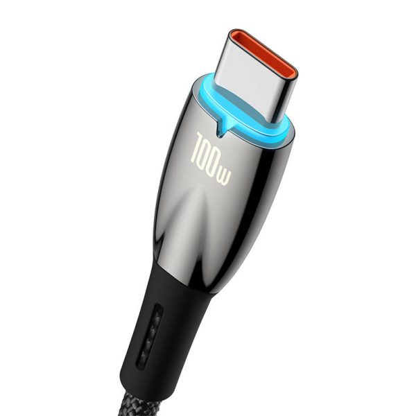 USB cable for USB-C Baseus Glimmer Series, 100W, 2m (Black) - Image 3