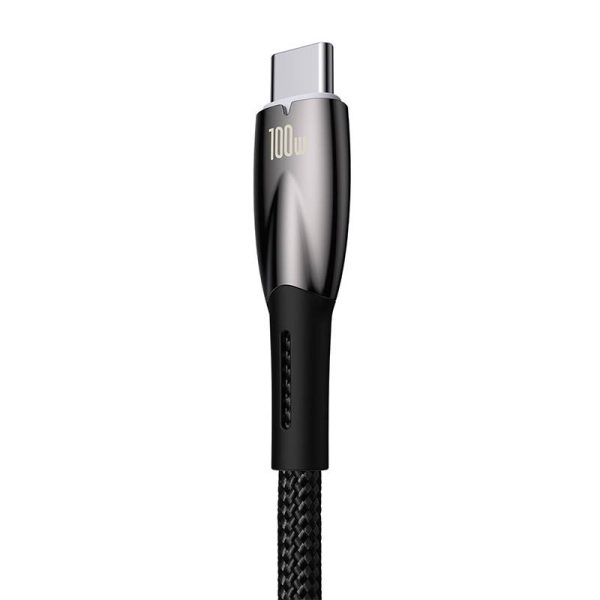 USB cable for USB-C Baseus Glimmer Series, 100W, 2m (Black) - Image 4