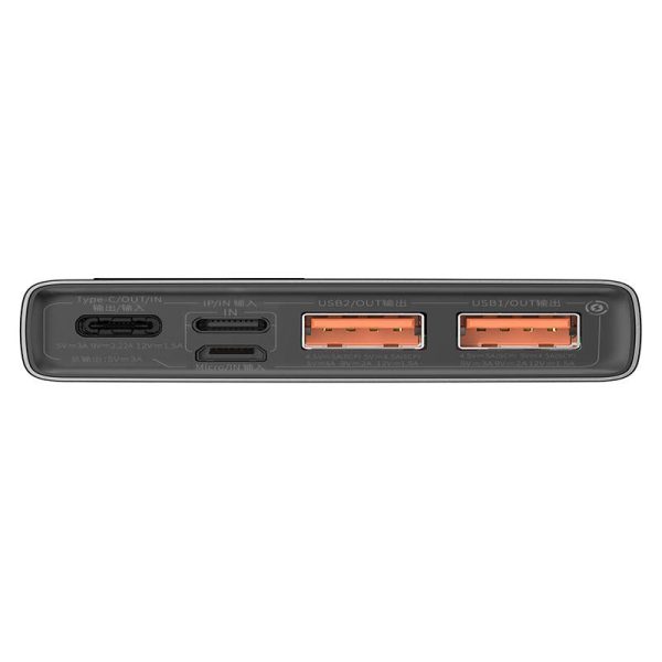 Powerbank Baseus Adaman Metal, 10000mAh, 2xUSB, USB-C, Lightning, MicroUSB  22.5W (black) - Image 4