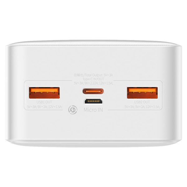 Powerbank Baseus Bipow 30000mAh, 20W (white) — изображение 5