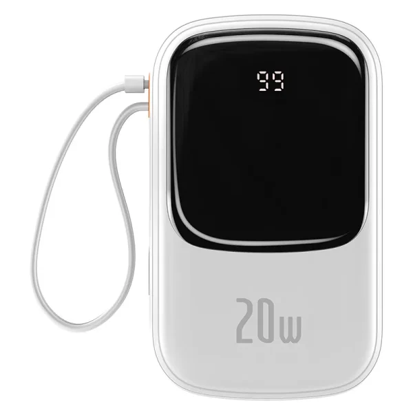 Powerbank Baseus Qpow PRO with Lightning cable, USB-C port and USB 20000mAh, 20W  (White) — изображение 2