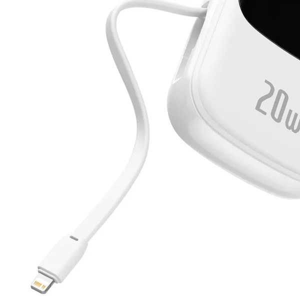 Powerbank Baseus Qpow PRO with Lightning cable, USB-C port and USB 20000mAh, 20W  (White) — изображение 5