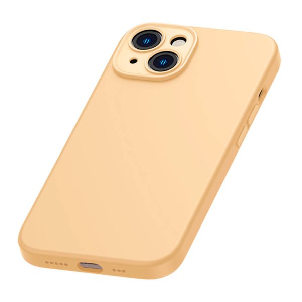 Baseus Liquid Silica Gel Case for iPhone 14 Plus (sunglow)+ tempered glass + cleaning kit - Image 6