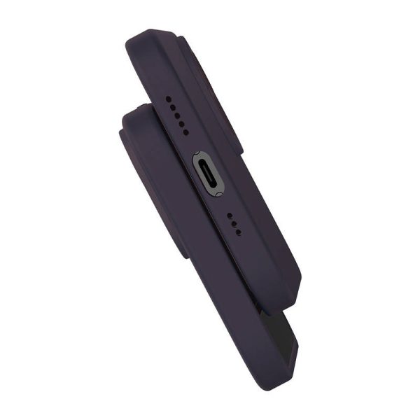 Baseus Liquid Silica Gel Case for iPhone 14 Pro (Elderberry)+ tempered glass + cleaning kit - Image 4