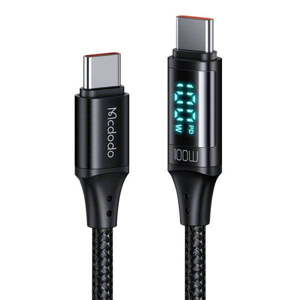 Cable Mcdodo CA-1100 USB-C to USB-C, 100W, 1.2m (black) - Image 2