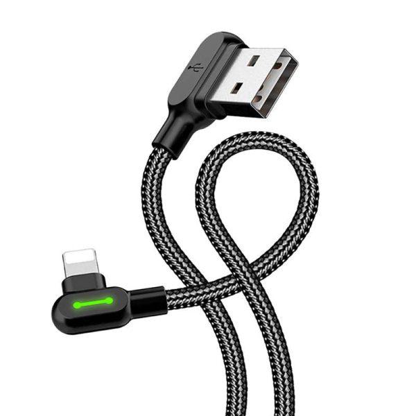 USB to Lightning cable, Mcdodo CA-4679, angled, 3m (black) - Image 2