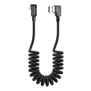 USB to Lightning cable, Mcdodo CA-7300, angled, 1.8m (black)