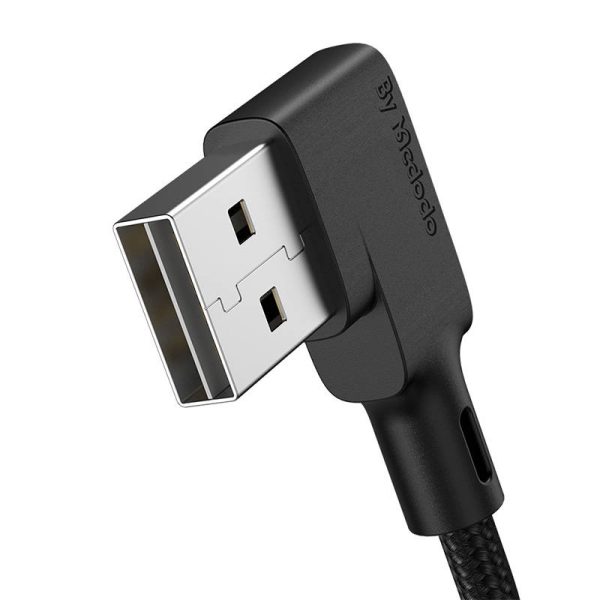 USB to USB-C cable, Mcdodo CA-7310, angled, 1.8m (black) - Image 2