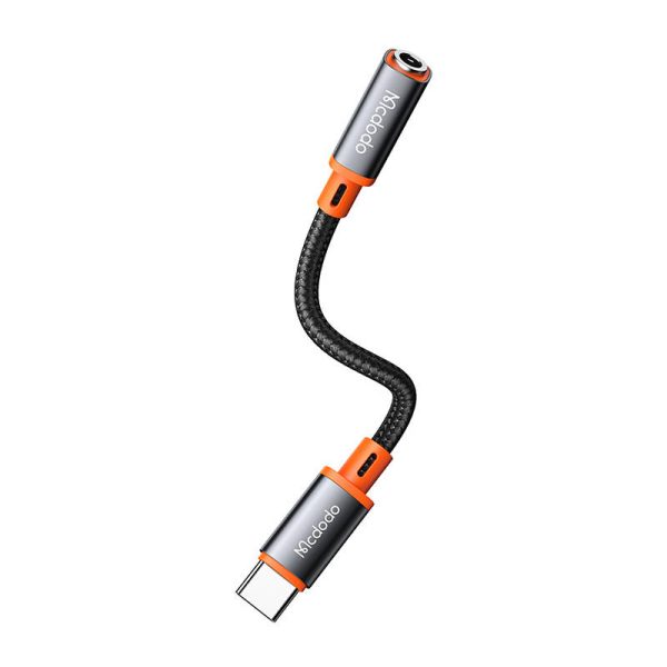 USB-C to AUX mini jack 3.5mm audio adapter Mcdodo CA-7561, DAC, 0.11m (black) - Image 3