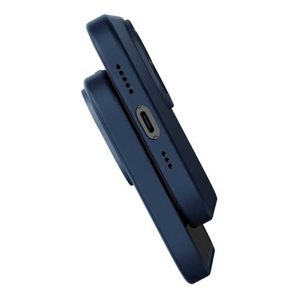 Baseus Liquid Silica Magnetic Case and Tempered Glass set for iPhone 14 Plus (blue) - Image 6