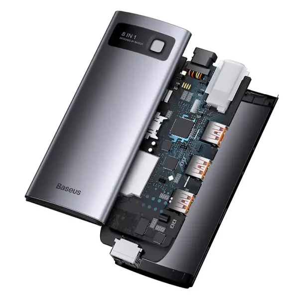 Hub 8in1 Baseus StarJoy Series, USB-C to 3x USB 3.1 + HDMI + USB-C PD + RJ45 + microSD/SD - Image 4