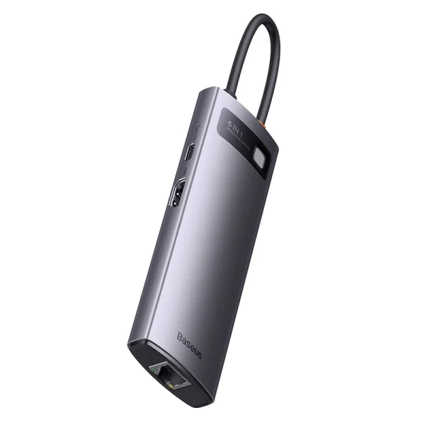 Hub 6in1 Baseus StarJoy Series, USB-C to 3x USB 3.0 + HDMI + USB-C PD + RJ45 - Image 4