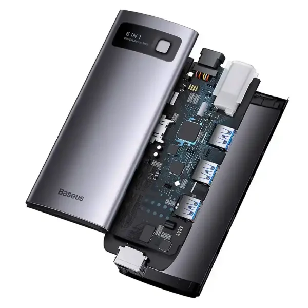 Hub 6in1 Baseus StarJoy Series, USB-C to 3x USB 3.0 + HDMI + USB-C PD + RJ45 - Image 5