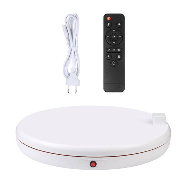 Rotating display stand Puluz with power socket 45 cm (white) - Image 2