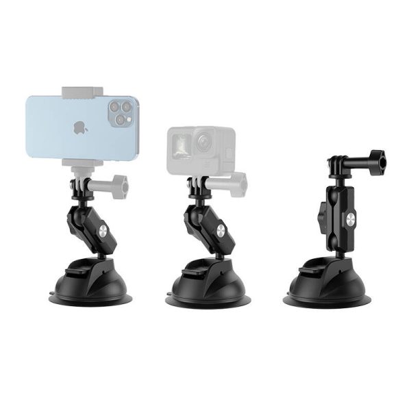 TELESIN Universal Suction Cup Holder with phone holder and action camera mounting TE-SUC-012 - Image 4