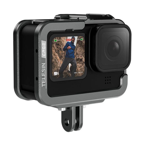 TELESIN Aluminum cage for GoPro Hero 12/11/10/9 +vertical adapter — изображение 4