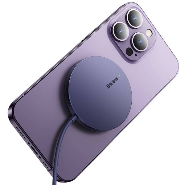 Magnetic Wireless Charger Baseus Simple Mini3 15W (Dusty purple) — изображение 5