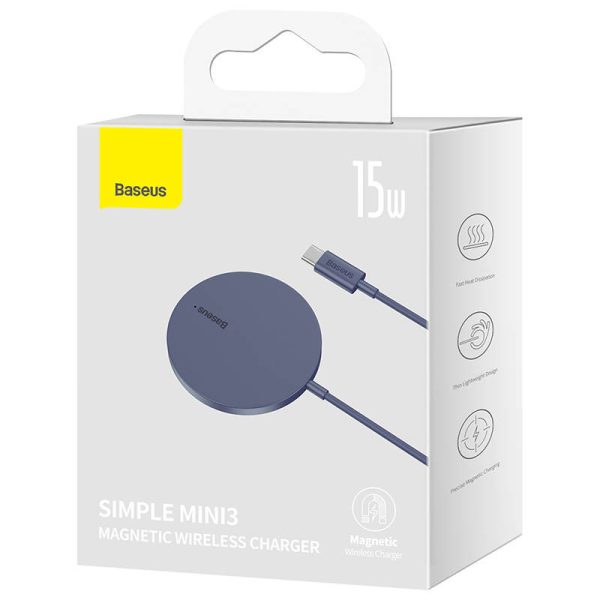 Magnetic Wireless Charger Baseus Simple Mini3 15W (Dusty purple) — изображение 6