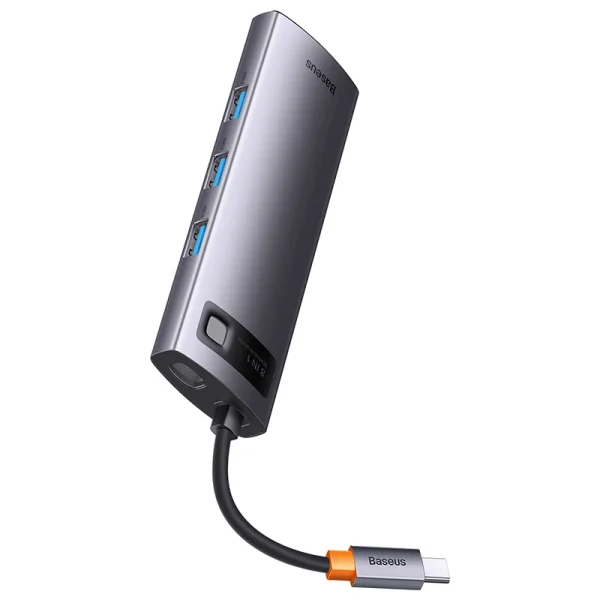 Hub 8w1 Baseus StarJoy Metal Glam Series, USB-C do HDMI + 3 x USB 3.0 + USB-C PD + RJ45 + SD/TF - Image 3