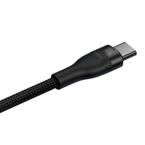 2in1 USB cable Baseus Flash Series USB-C do USB-C 100W, 1.5m (black - Image 3