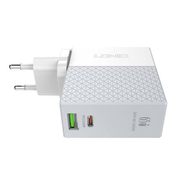 Wall charger LDNIO A2620C USB, USB-C 65W + USB-C - USB-C cable - Image 2
