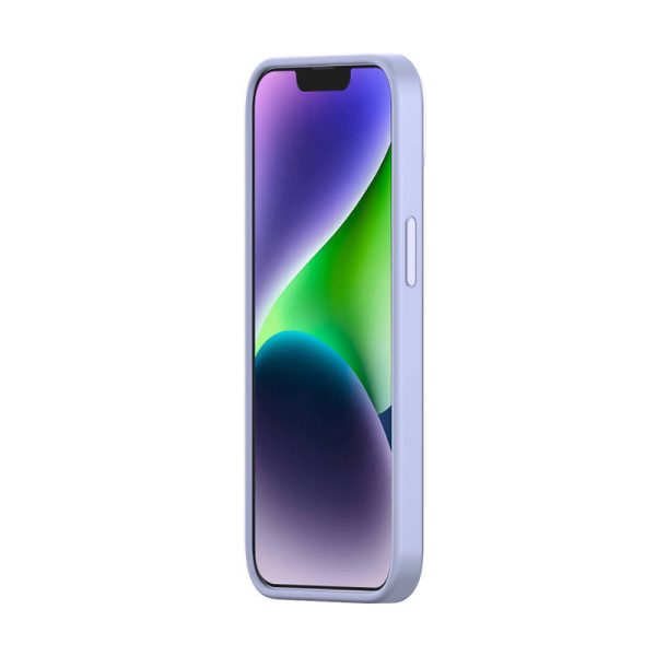 Baseus Liquid Silica Gel Case for iPhone 14 Plus (lavender)+ tempered glass + cleaning kit - Image 3
