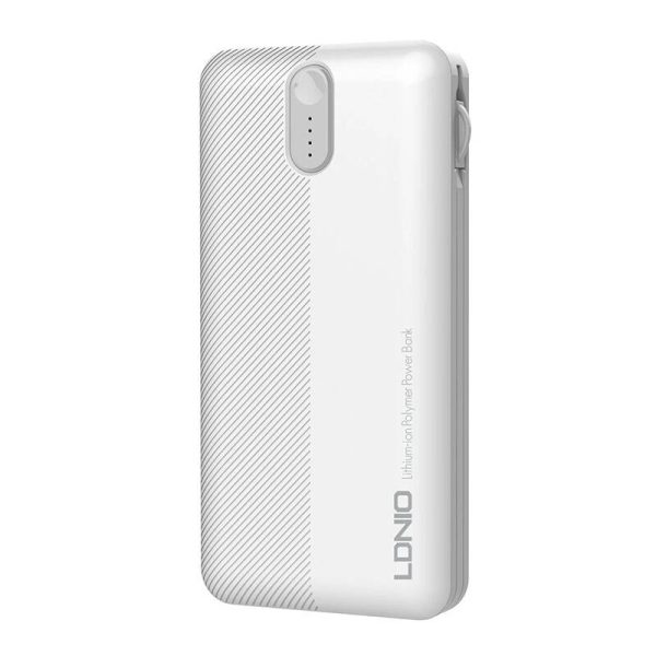 Powerbank LDNIO PL1013, 10000mAh + 3in1 cable (white) - Image 3