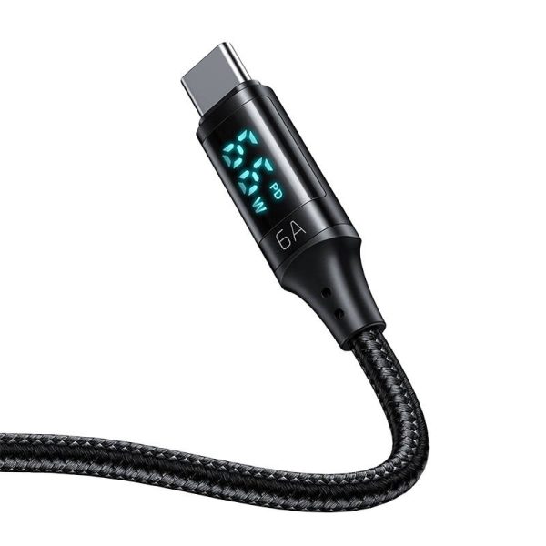Cable USB to USB-C Mcdodo CA-1080 with display , 66W, 6A, 1.2m (black) - Image 2