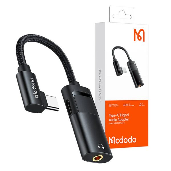 USB-C to AUX mini jack 3.5mm + USB-C adapter, Mcdodo CA-1880 (black) - Image 5