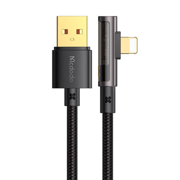 USB to lightning prism 90 degree cable Mcdodo CA-3511, 1.8m (black) - Image 4
