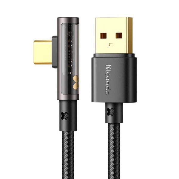 USB to USB-C Prism 90 degree cable Mcdodo CA-3380, 6A, 1.2m (black) - Image 2