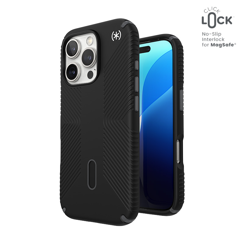 Speck Presidio2 Grip ClickLock & MagSafe - Case for iPhone 16 Pro (Black / Slate Grey / White)