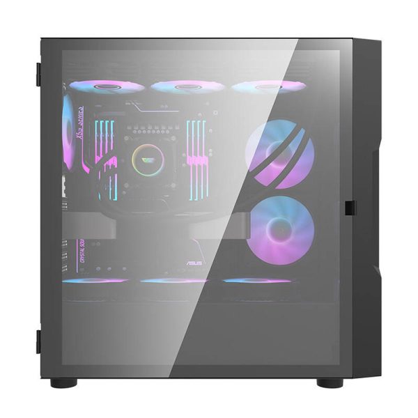 Darkflash DK431 Glass computer case (black) + 4 RGB fans - Image 2
