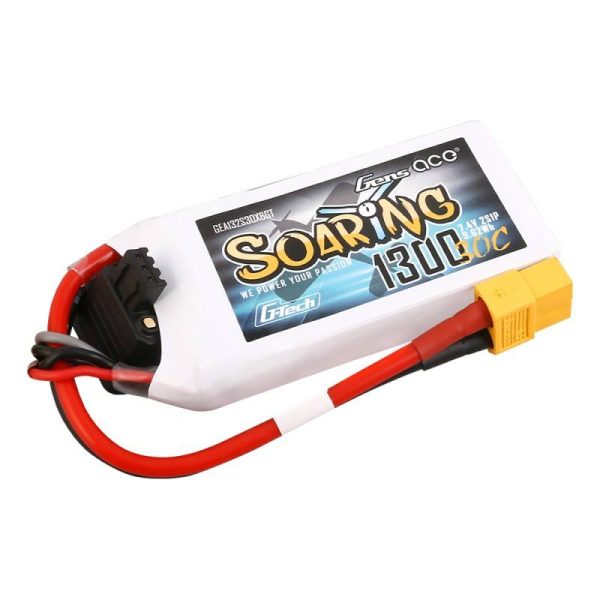 Battery Gens Ace G-Tech Soaring 1300mAh 7.4V 30C 2S1P XT60 - Image 2