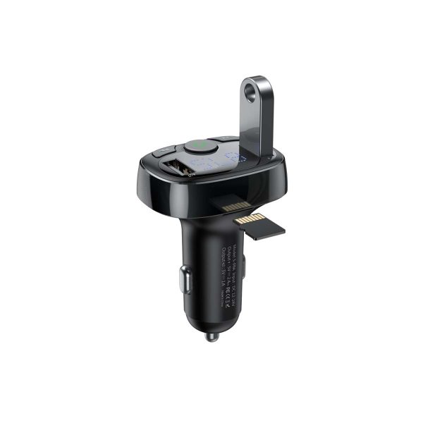 Baseus FM Transmitter T typed Bluetooth 2xUSB microSD (Black) - Image 2