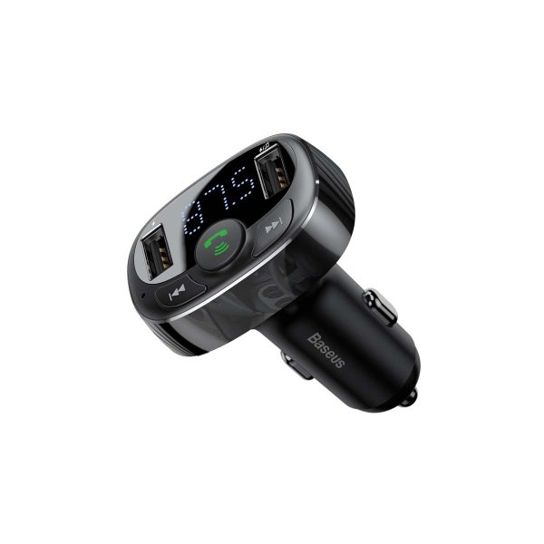 Baseus FM Transmitter T typed Bluetooth 2xUSB microSD (Black) - Image 3