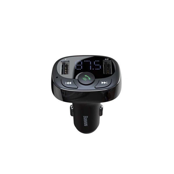 Baseus FM Transmitter T typed Bluetooth 2xUSB microSD (Black) - Image 5