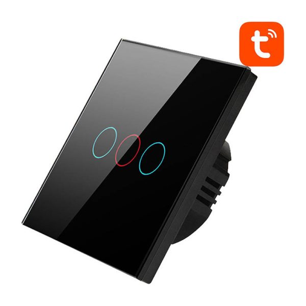 Smart Light Switch WiFi Avatto TS02-EU-B3 3 Way TUYA (black) - Image 3