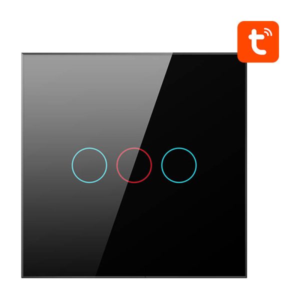 Smart Light Switch ZigBee Avatto ZTS02-EU-B3 3 Way TUYA (black) - Image 2